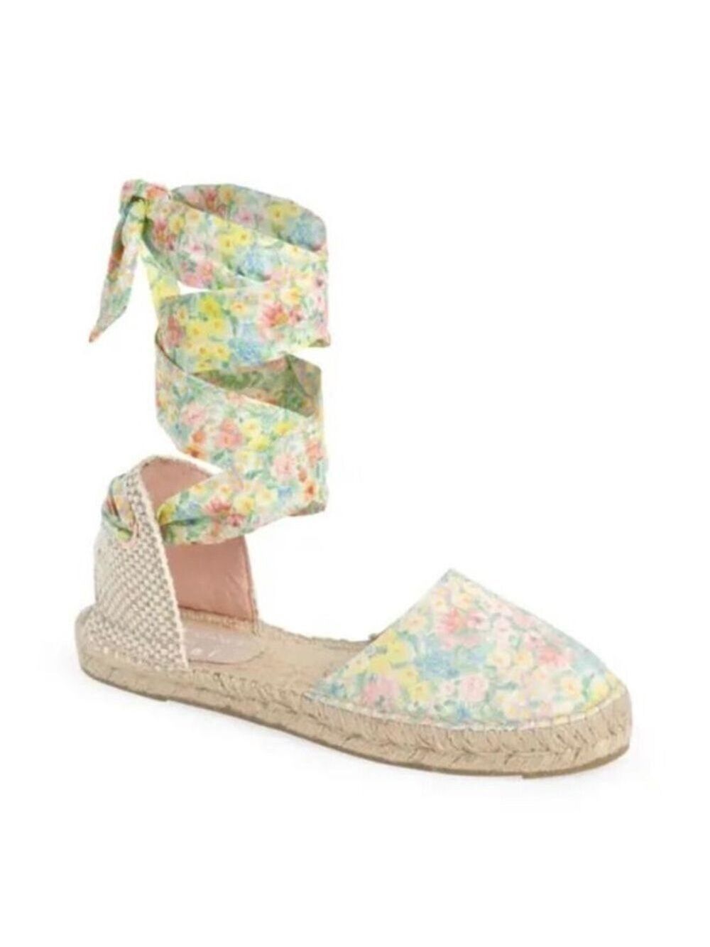 NIB LoveShackFancy X Manebi Valencia Espadrille Flat Sandal in Rainbow Skies